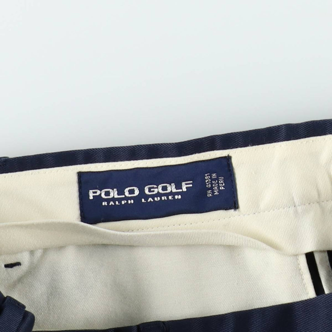 Ralph Lauren POLO GOLF Chino Pants, Men's Size W31 (approx.) Pima Cotton navy blue type Vintage Second Hand