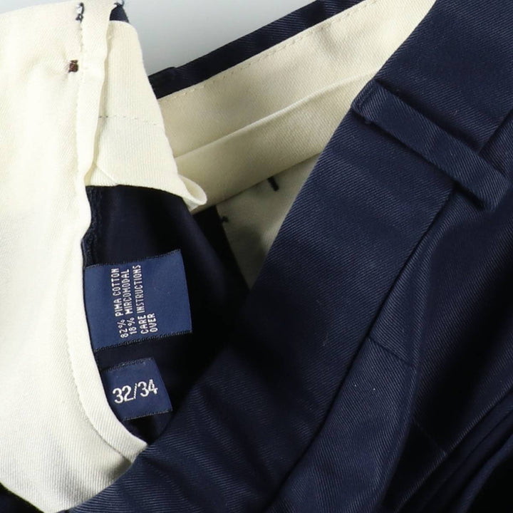 Ralph Lauren POLO GOLF Chino Pants, Men's Size W31 (approx.) Pima Cotton navy blue type Vintage Second Hand