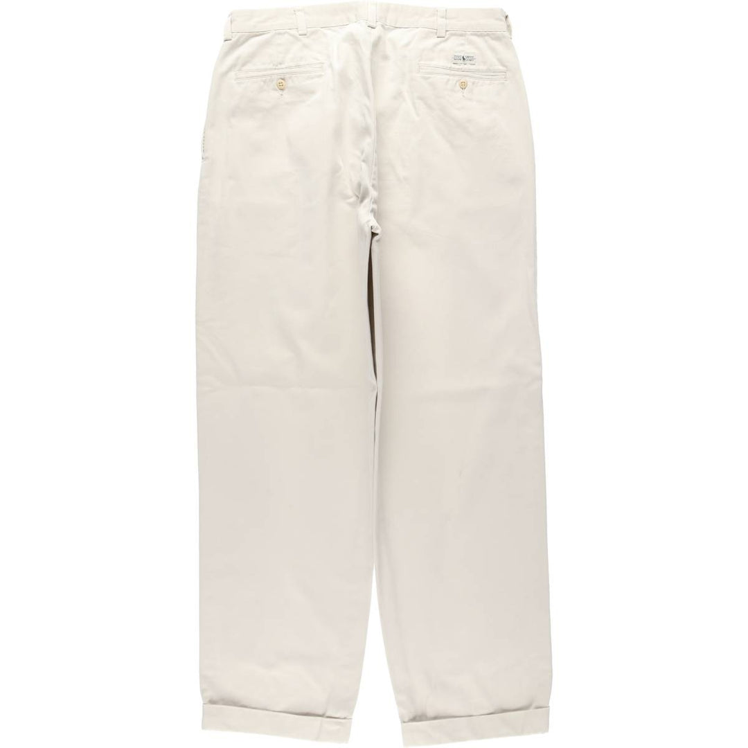 Ralph Lauren POLO by Ralph Lauren HAMMOND PANT, two-pleat chino pants, men's, w34 equivalent cotton Beige type Vintage Second Hand