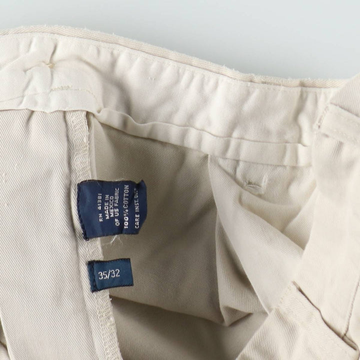 Ralph Lauren POLO by Ralph Lauren HAMMOND PANT, two-pleat chino pants, men's, w34 equivalent cotton Beige type Vintage Second Hand