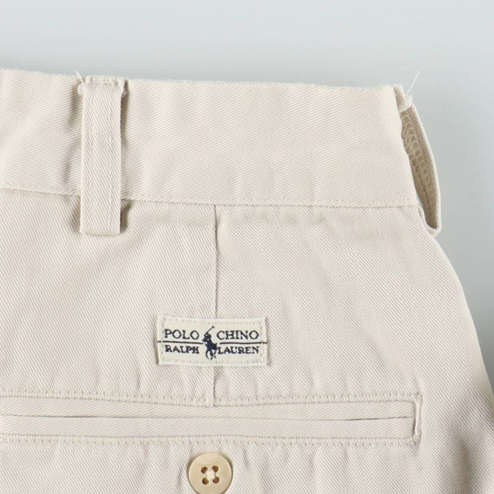 Ralph Lauren POLO by Ralph Lauren HAMMOND PANT, two-pleat chino pants, men's, w34 equivalent cotton Beige type Vintage Second Hand