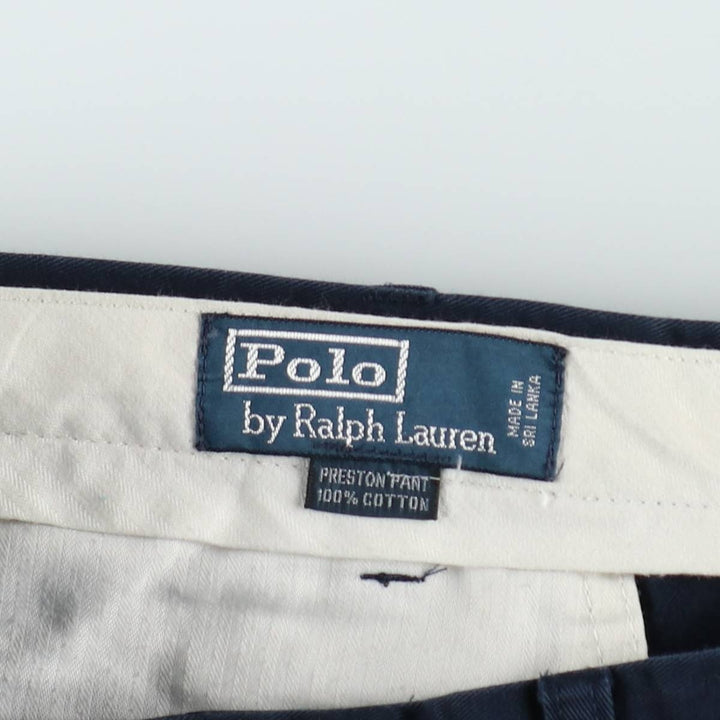Ralph Lauren POLO by Ralph Lauren PRESTON PANT Chino pants for men, equivalent to w36 cotton navy blue type Vintage Second Hand