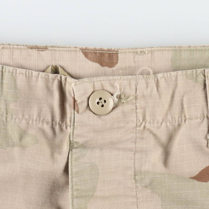 1990'S US Military Issue Camouflage Pattern 3C Desert Camo Ripstop Military Cargo Pants Combat Pants Made in USA Men's W33 cotton Beige type Vintage Second Hand