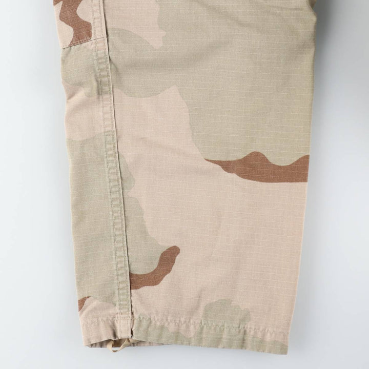 1990'S US Military Issue Camouflage Pattern 3C Desert Camo Ripstop Military Cargo Pants Combat Pants Made in USA Men's W33 cotton Beige type Vintage Second Hand