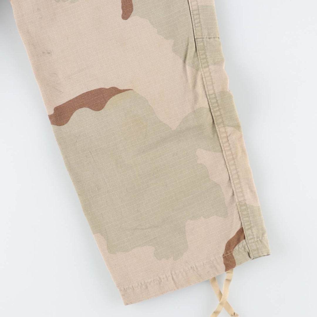 1990'S US Military Issue Camouflage Pattern 3C Desert Camo Ripstop Military Cargo Pants Combat Pants Made in USA Men's W33 cotton Beige type Vintage Second Hand