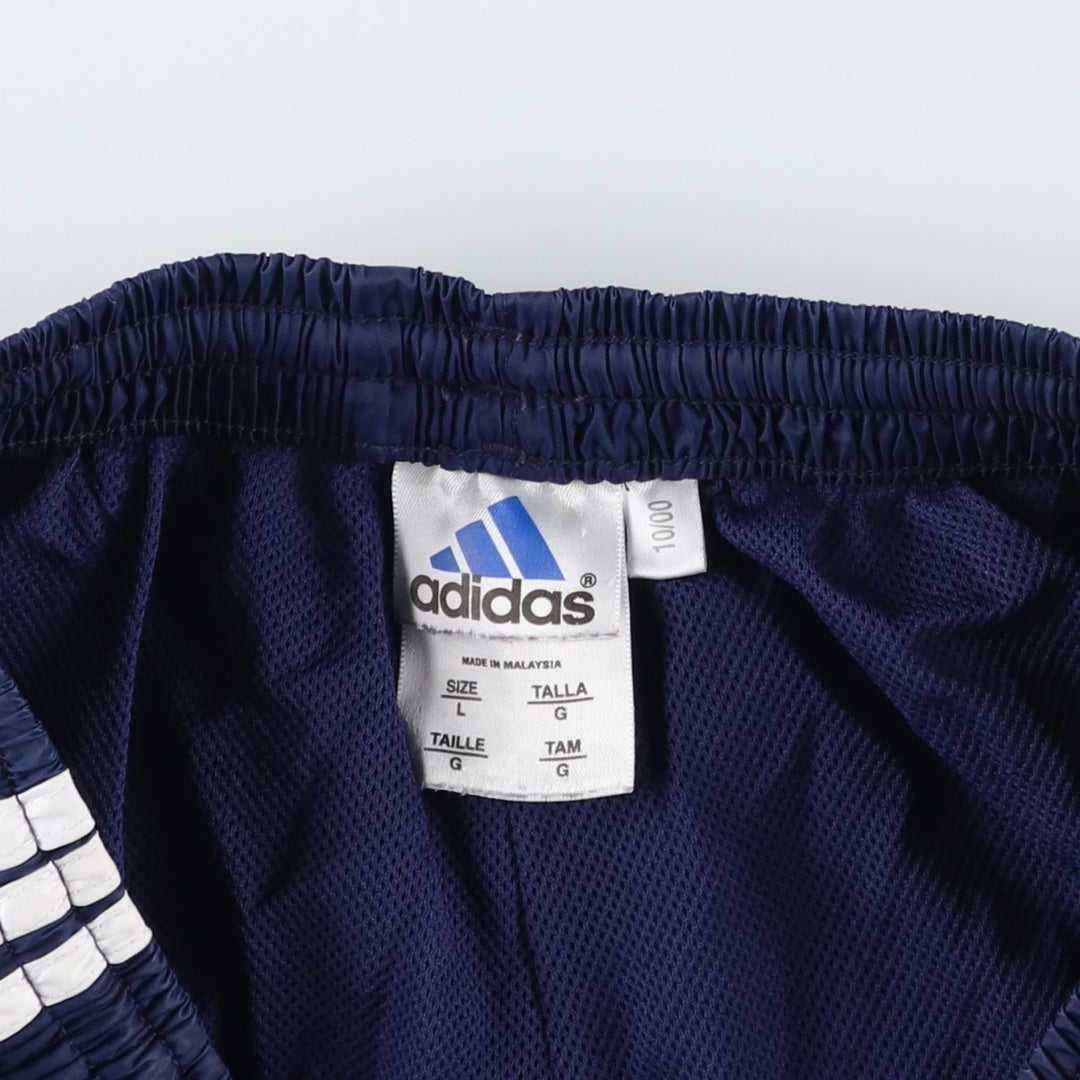 00'S Adidas nylon pants, rustling pants, men's size L Nylon navy blue type Vintage Second Hand