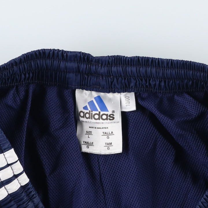 00'S Adidas nylon pants, rustling pants, men's size L Nylon navy blue type Vintage Second Hand