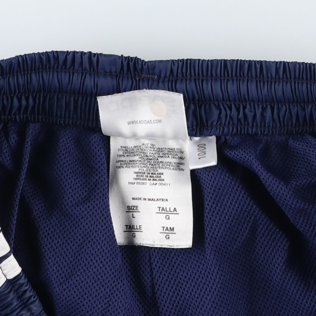 00'S Adidas nylon pants, rustling pants, men's size L Nylon navy blue type Vintage Second Hand