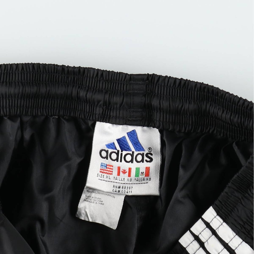 90s~00'S Adidas nylon pants, rustling pants, men's XL size, vintage Nylon black type Vintage Second Hand
