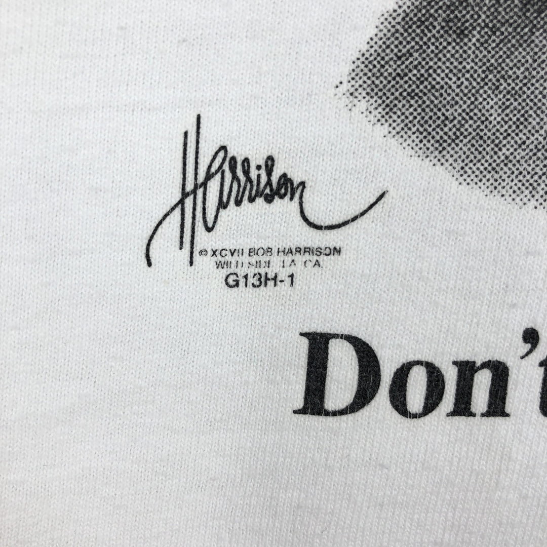 Jerzees Cat Pattern Animal T-Shirt, Men's Size XL (approx.) cotton white type Vintage Second Hand