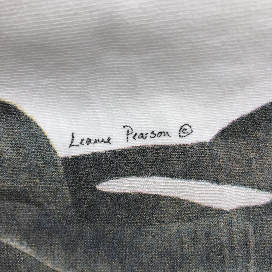 90'S Murina Elephant Pattern Animal T-Shirt, Made in USA, Men's Size L (Equivalent), Vintage cotton white type Vintage Second Hand