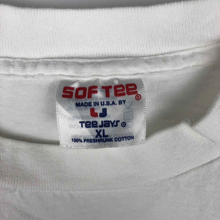 90'S SOF TEE Pig Pattern Animal T-Shirt, Made in USA, Men's XL equivalent, Vintage cotton white type Vintage Second Hand