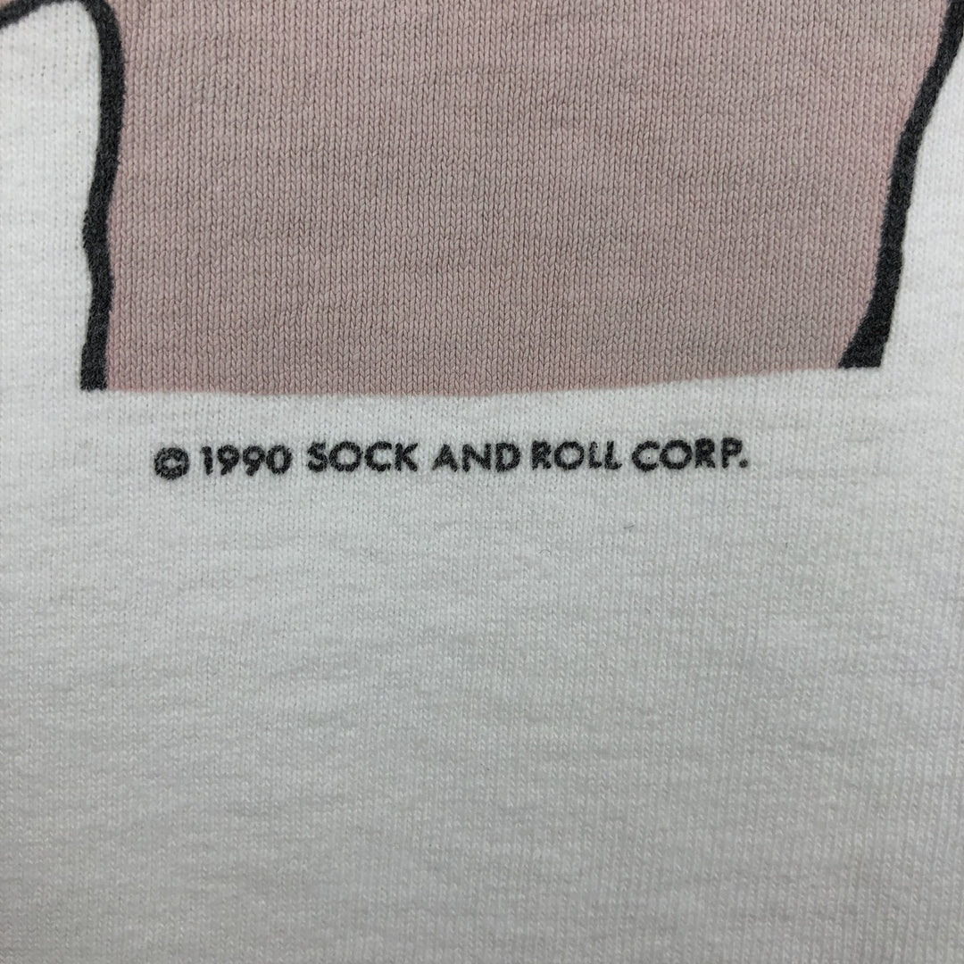 90'S SOF TEE Pig Pattern Animal T-Shirt, Made in USA, Men's XL equivalent, Vintage cotton white type Vintage Second Hand