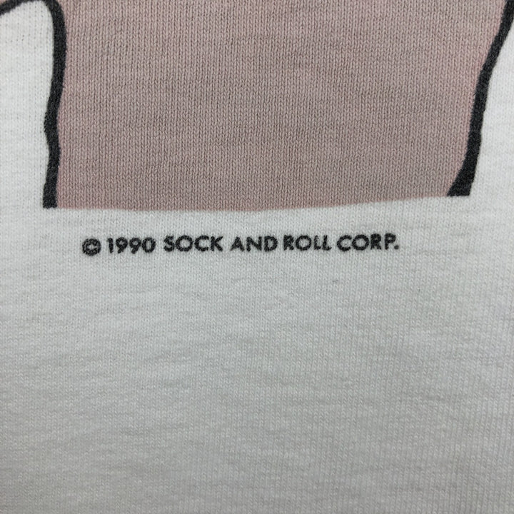 90'S SOF TEE Pig Pattern Animal T-Shirt, Made in USA, Men's XL equivalent, Vintage cotton white type Vintage Second Hand