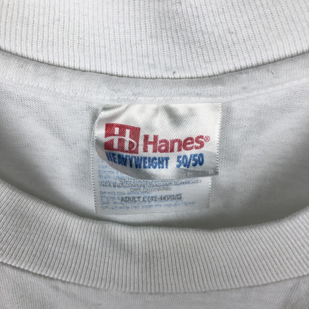 90'S Hanes HEAVYWEIGHT 50 cotton white type Vintage Second Hand