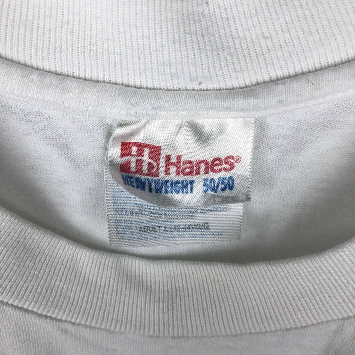 90'S Hanes HEAVYWEIGHT 50 cotton white type Vintage Second Hand