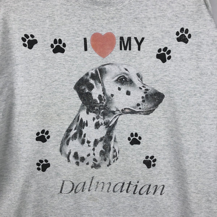 90'S Fruit of the Loom BEST Dog Print Dalmatian Animal T-Shirt Made in USA Men's XL Equivalent Vintage Dalmatian cotton gray type Vintage Second Hand
