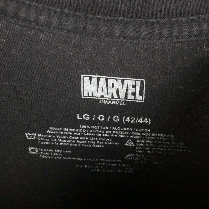 BLACK PANTHER Character Print T-Shirt (Men's Size L) cotton black type Vintage Second Hand