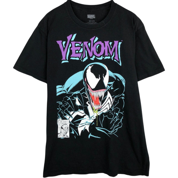 Marvel Venom Character Print T-Shirt (Men's Size L) cotton black type Vintage Second Hand