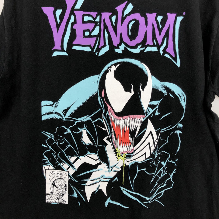 Marvel Venom Character Print T-Shirt (Men's Size L) cotton black type Vintage Second Hand