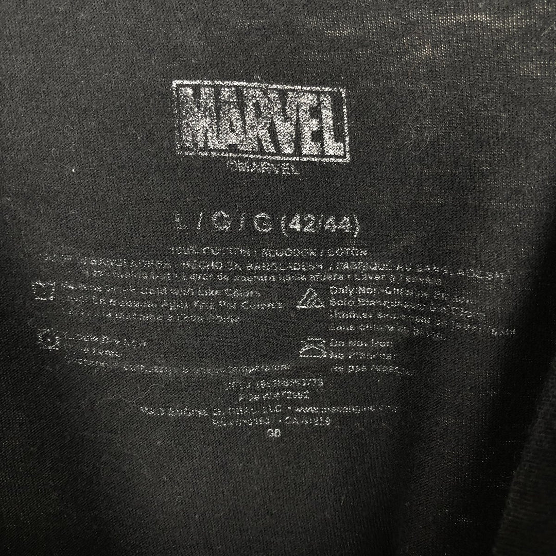 MARVEL COMICS Spider-Man Character Print T-Shirt (Men's Size L) cotton black type Vintage Second Hand