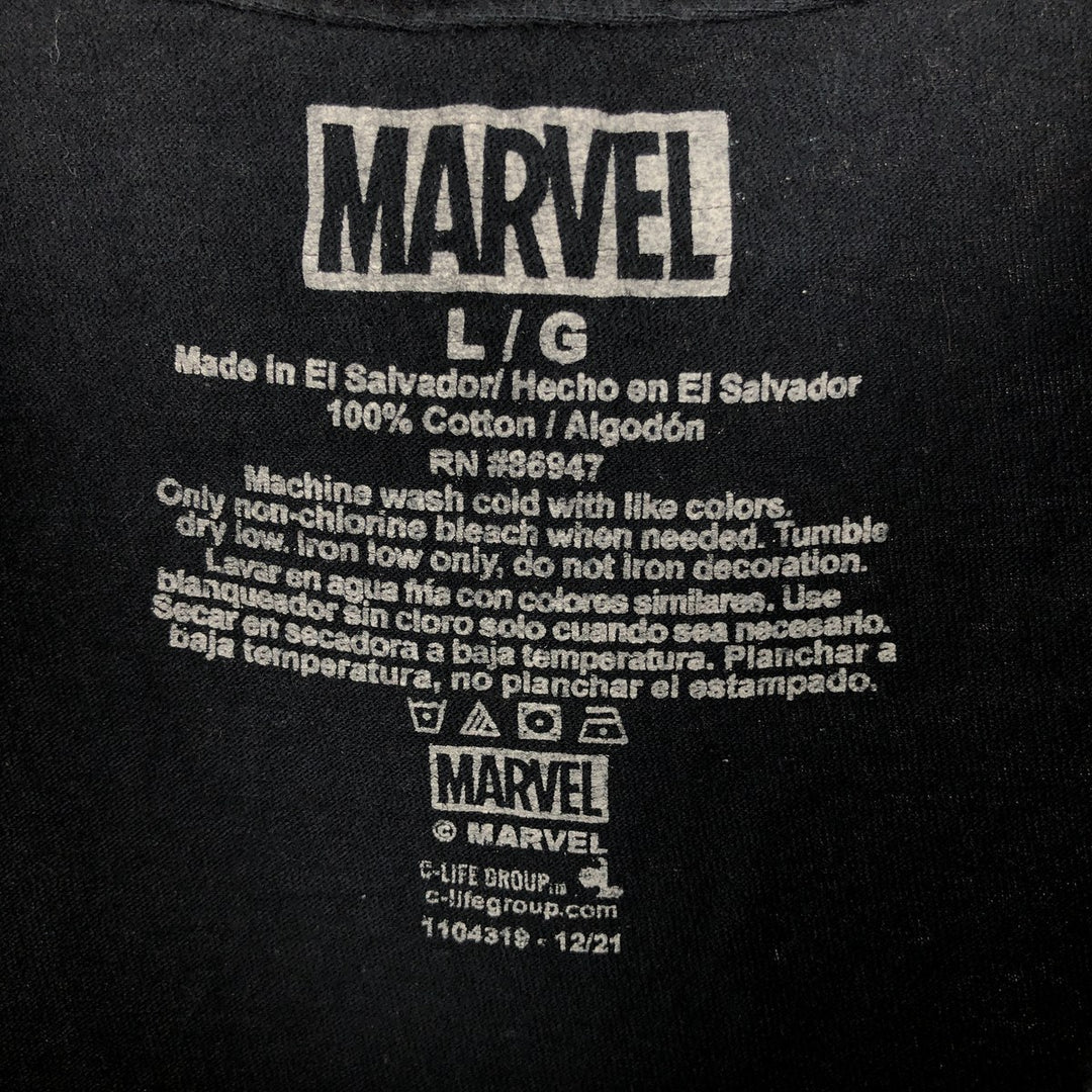 MARVEL COMICS VENOM character print T-shirt, men's size L (approx.) cotton black type Vintage Second Hand