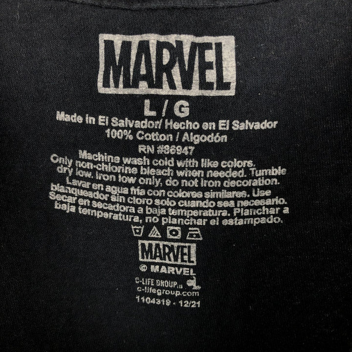 MARVEL COMICS VENOM character print T-shirt, men's size L (approx.) cotton black type Vintage Second Hand