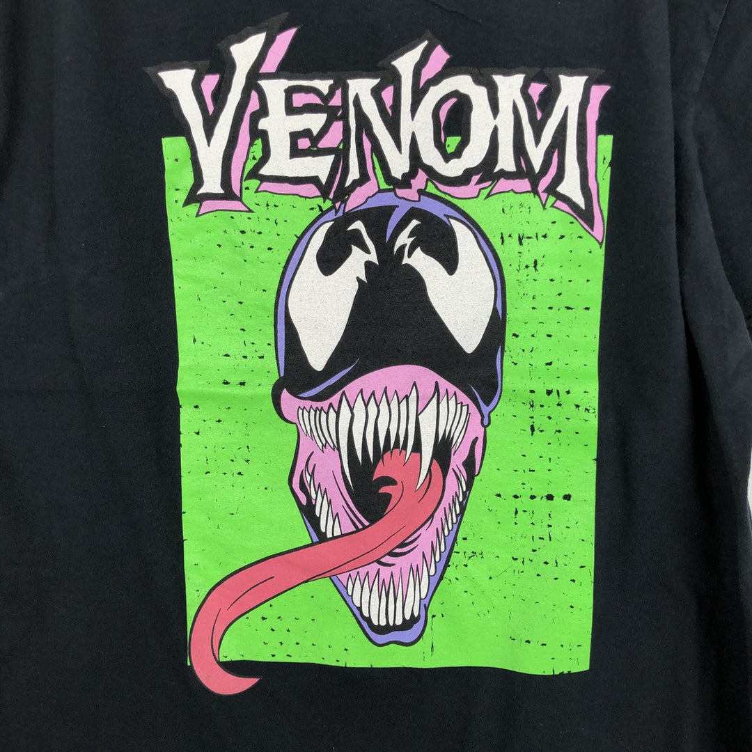 MARVEL COMICS VENOM character print T-shirt, men's size L (approx.) cotton black type Vintage Second Hand