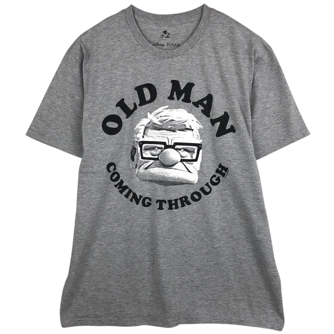 PIXAR Up (Carl Fredricksen's Flying House) Carl Fredricksen Character Print T-Shirt, Men's Size L (approx.) cotton gray type Vintage Second Hand