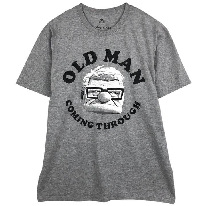PIXAR Up (Carl Fredricksen's Flying House) Carl Fredricksen Character Print T-Shirt, Men's Size L (approx.) cotton gray type Vintage Second Hand