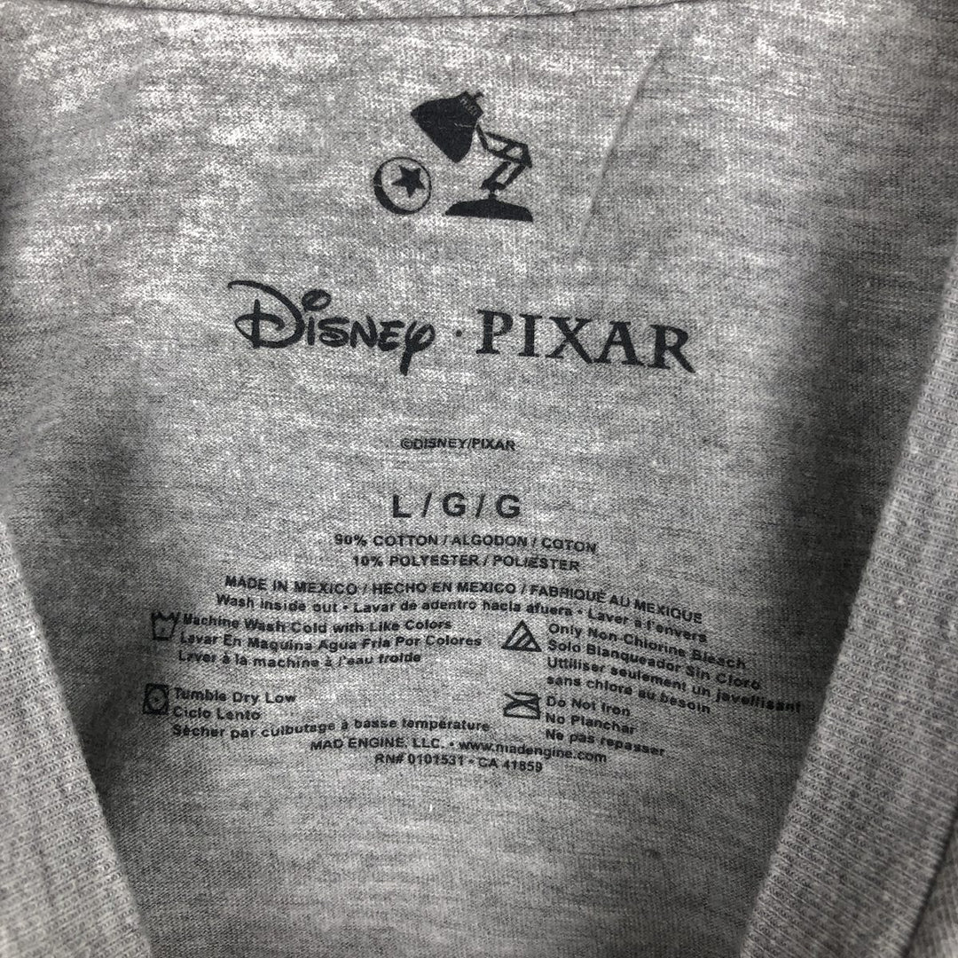 PIXAR Up (Carl Fredricksen's Flying House) Carl Fredricksen Character Print T-Shirt, Men's Size L (approx.) cotton gray type Vintage Second Hand