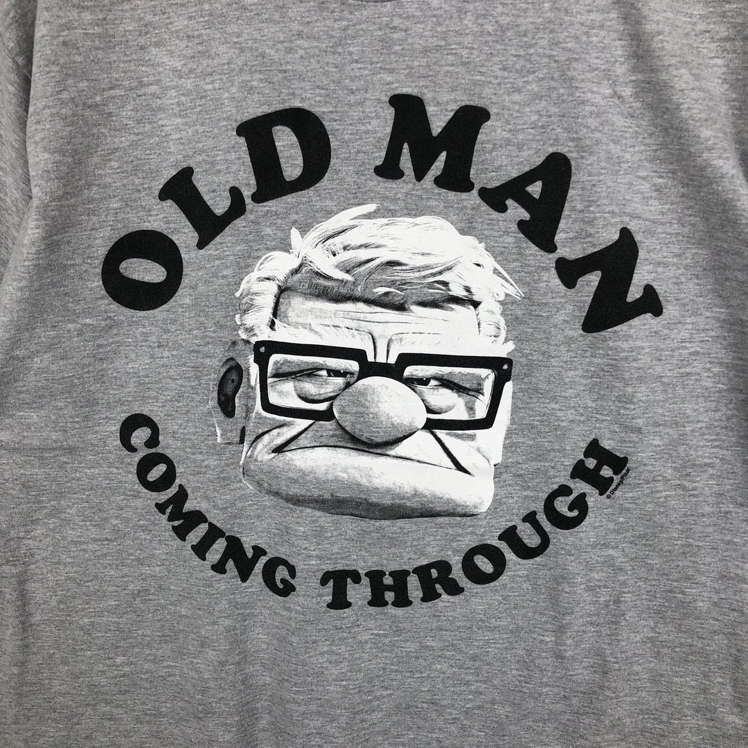 PIXAR Up (Carl Fredricksen's Flying House) Carl Fredricksen Character Print T-Shirt, Men's Size L (approx.) cotton gray type Vintage Second Hand