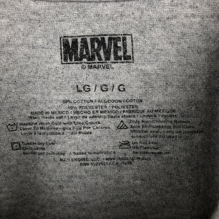 MARVEL COMICS VENOM character print T-shirt, men's size L (approx.) cotton gray type Vintage Second Hand