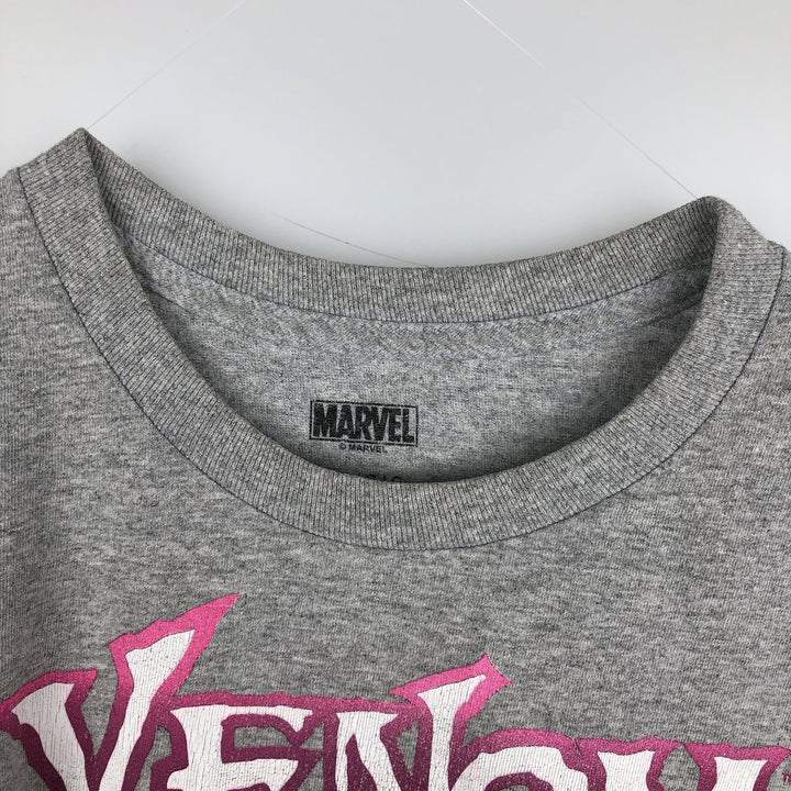 MARVEL COMICS VENOM character print T-shirt, men's size L (approx.) cotton gray type Vintage Second Hand