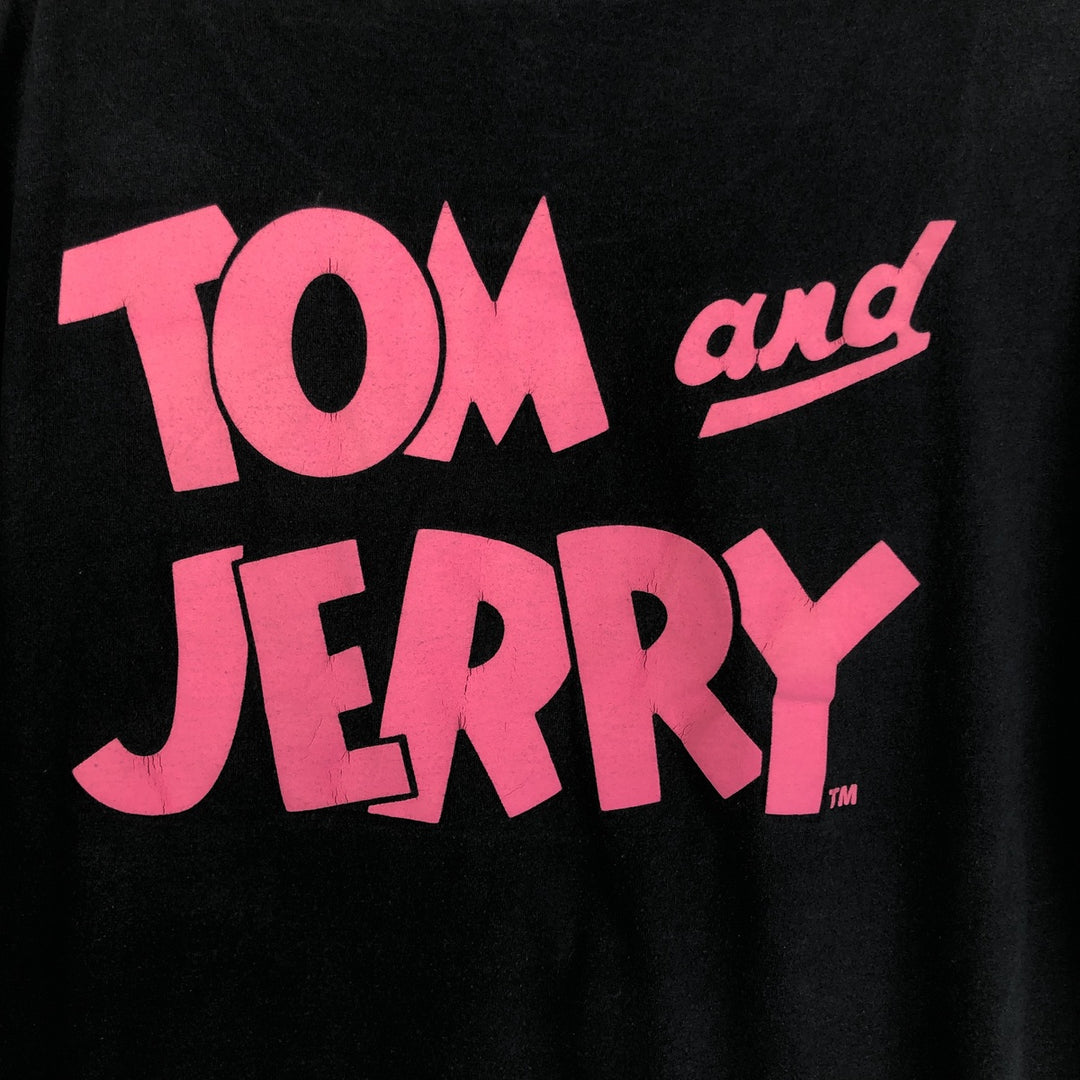 TOM and JERRY character print T-shirt, men's size XL. cotton black type Vintage Second Hand