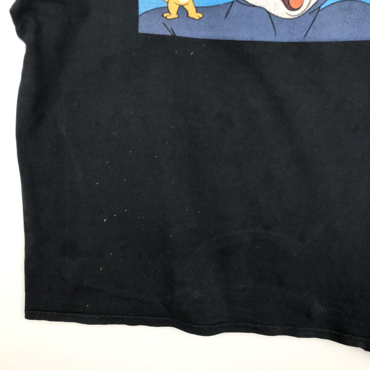 TOM and JERRY character print T-shirt, men's size XL. cotton black type Vintage Second Hand