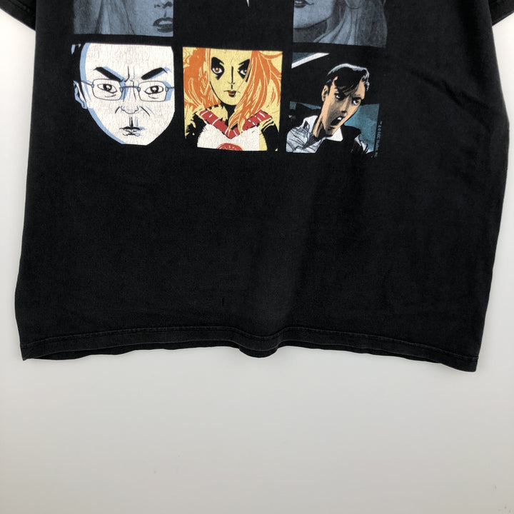 Delta Heroes TV Drama Character Print T-Shirt, Men's Size XL (approx.) cotton black type Vintage Second Hand