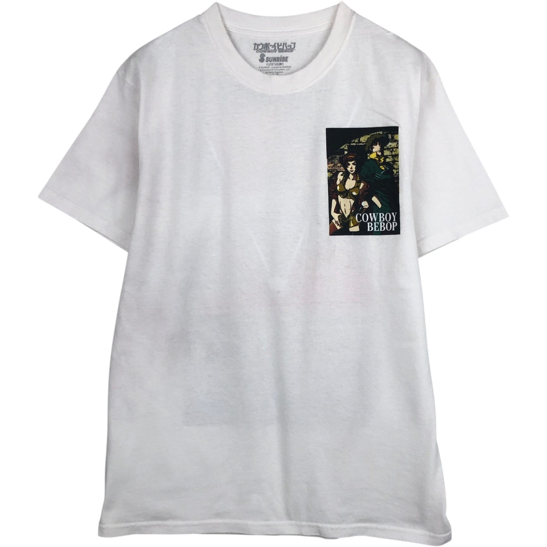 COWBOY BEBOP Cowboy Bebop Anime Character Print T-Shirt, Men's Size Small cotton white type Vintage Second Hand