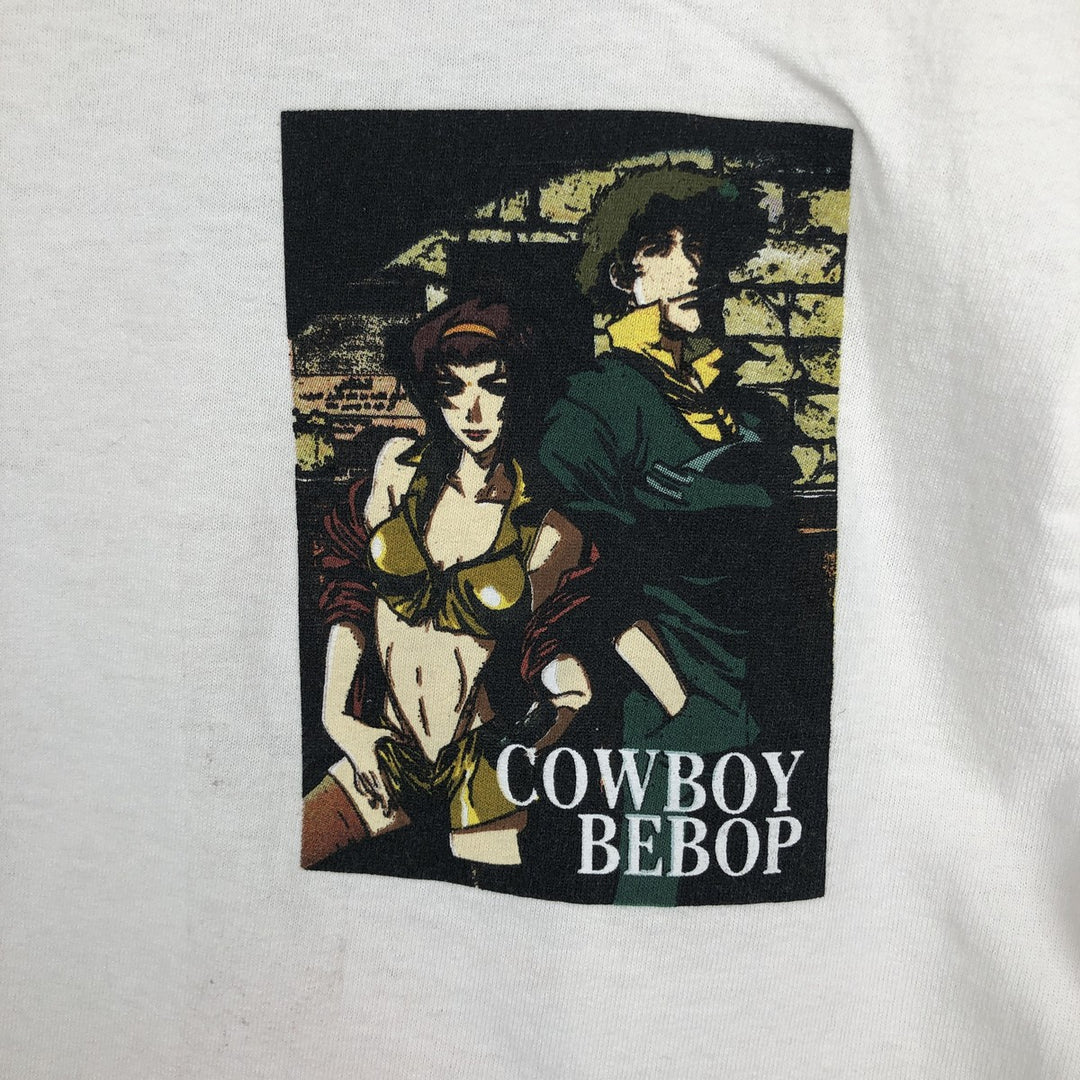 COWBOY BEBOP Cowboy Bebop Anime Character Print T-Shirt, Men's Size Small cotton white type Vintage Second Hand