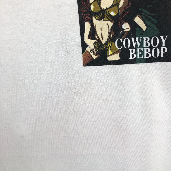 COWBOY BEBOP Cowboy Bebop Anime Character Print T-Shirt, Men's Size Small cotton white type Vintage Second Hand