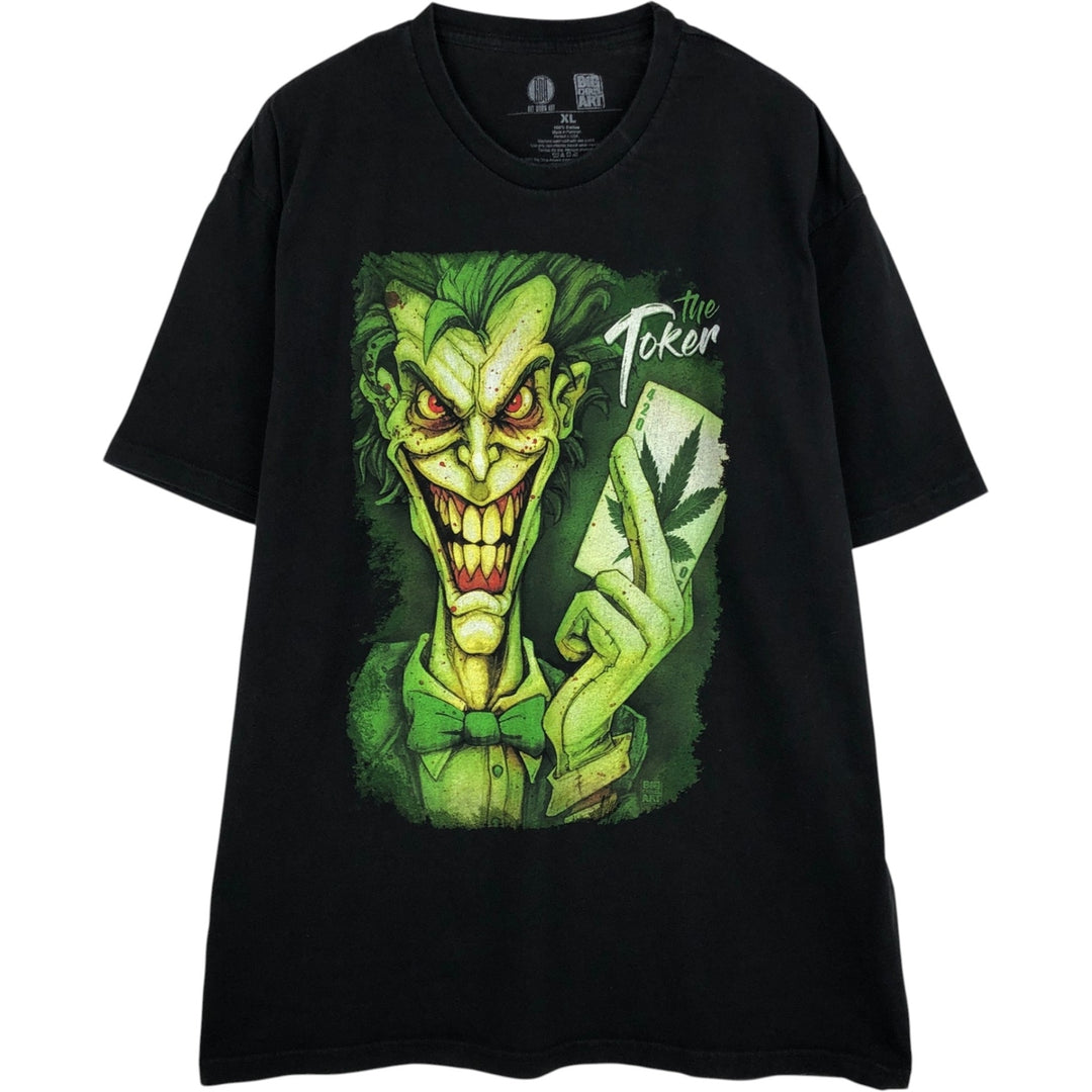 Big Chris Art BAT MAN JOKER Character Print T-Shirt (Men's XL equivalent) cotton black type Vintage Second Hand