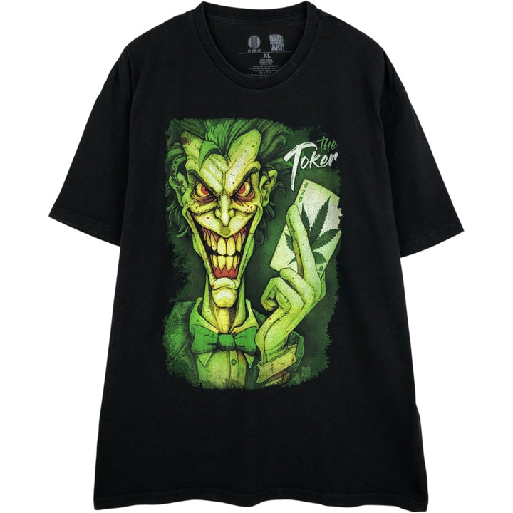 Big Chris Art BAT MAN JOKER Character Print T-Shirt (Men's XL equivalent) cotton black type Vintage Second Hand