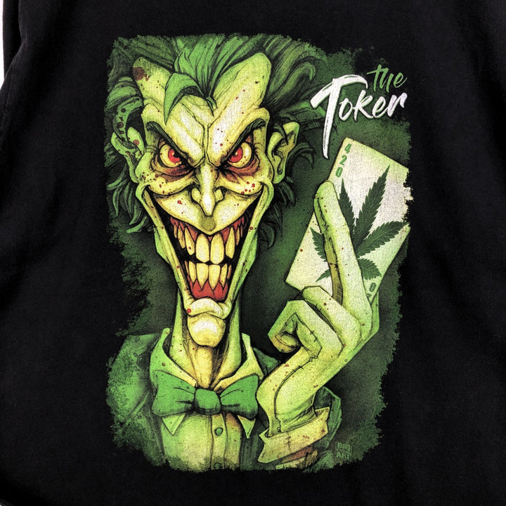 Big Chris Art BAT MAN JOKER Character Print T-Shirt (Men's XL equivalent) cotton black type Vintage Second Hand