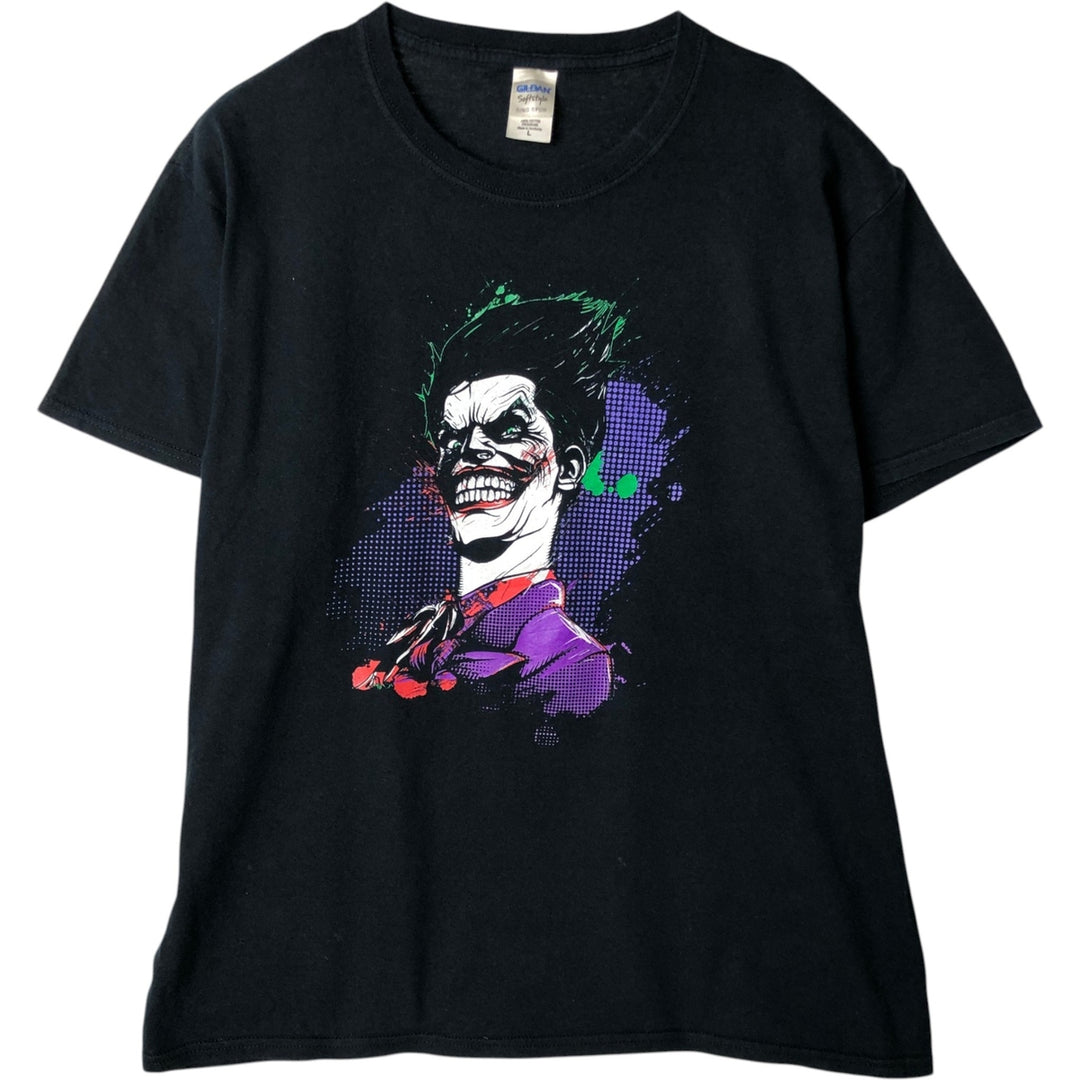 Gildan Batman Joker Character Print T-Shirt, Men's Size L (approx.) cotton black type Vintage Second Hand