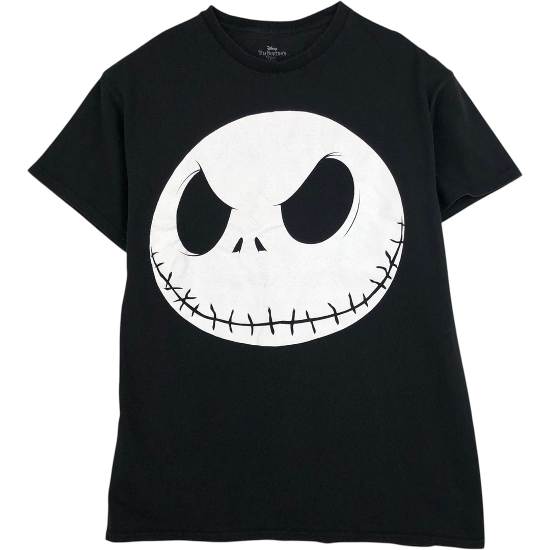 THE NIGHTMARE BEFORE CHRISTMAS Character Print T-Shirt (Men's Size M) cotton black type Vintage Second Hand