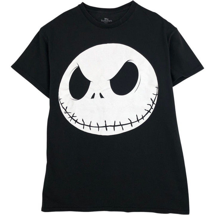 THE NIGHTMARE BEFORE CHRISTMAS Character Print T-Shirt (Men's Size M) cotton black type Vintage Second Hand
