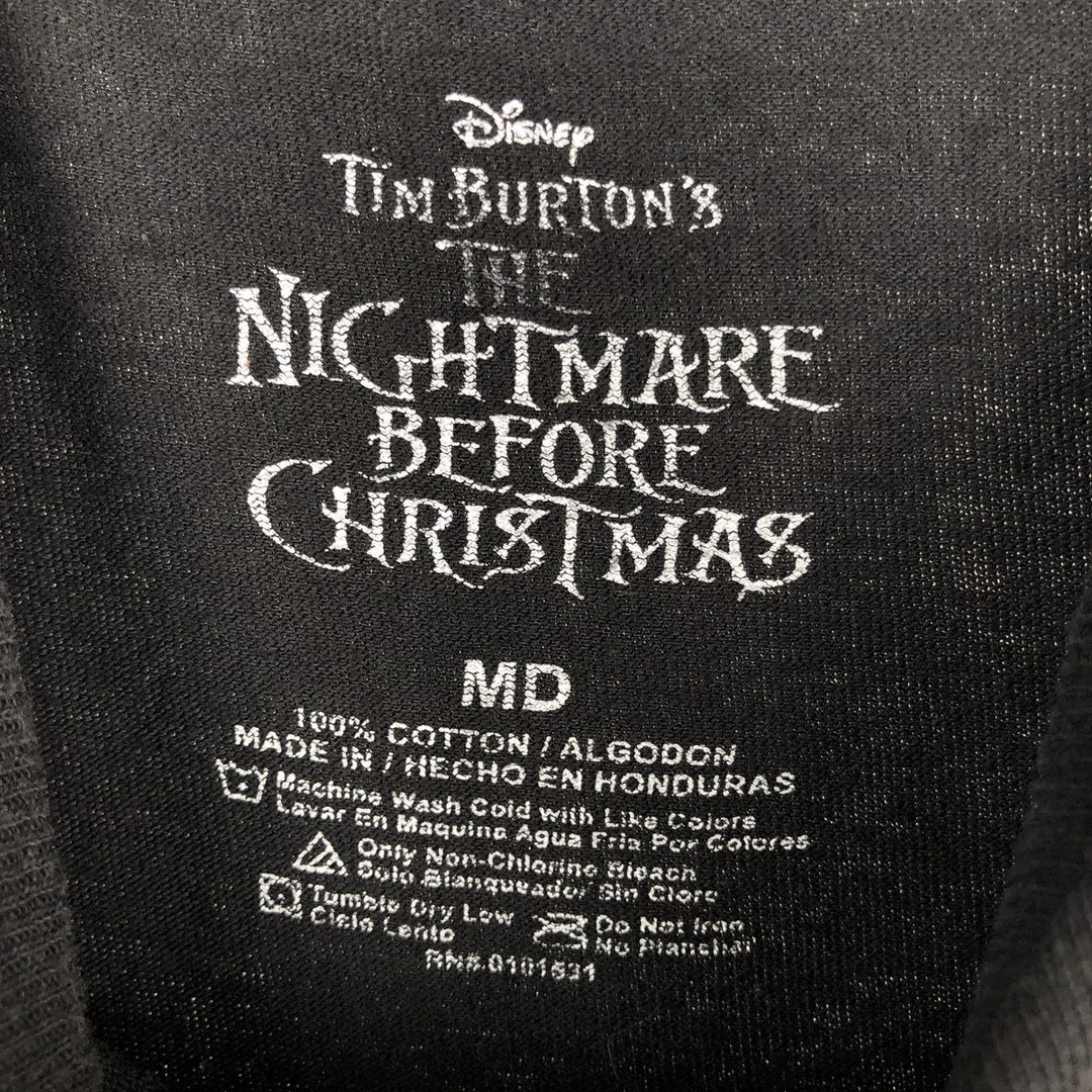 THE NIGHTMARE BEFORE CHRISTMAS Character Print T-Shirt (Men's Size M) cotton black type Vintage Second Hand