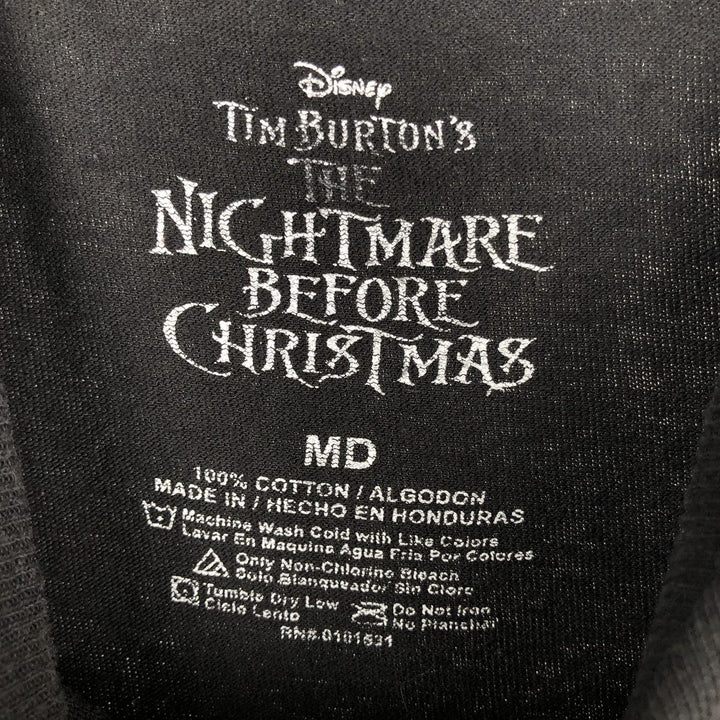 THE NIGHTMARE BEFORE CHRISTMAS Character Print T-Shirt (Men's Size M) cotton black type Vintage Second Hand