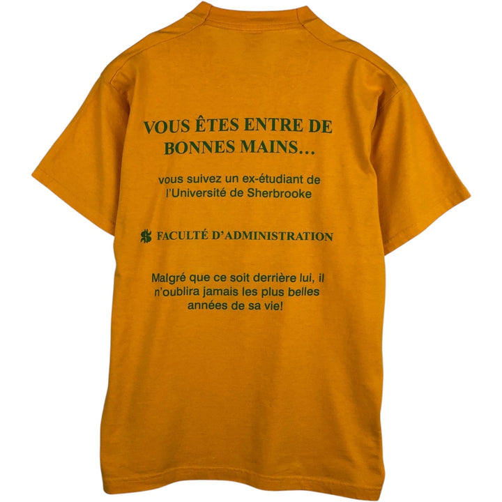 90s-00'S Superman character print T-shirt, made in Canada, men's size L equivalent. cotton yellow type Vintage Second Hand