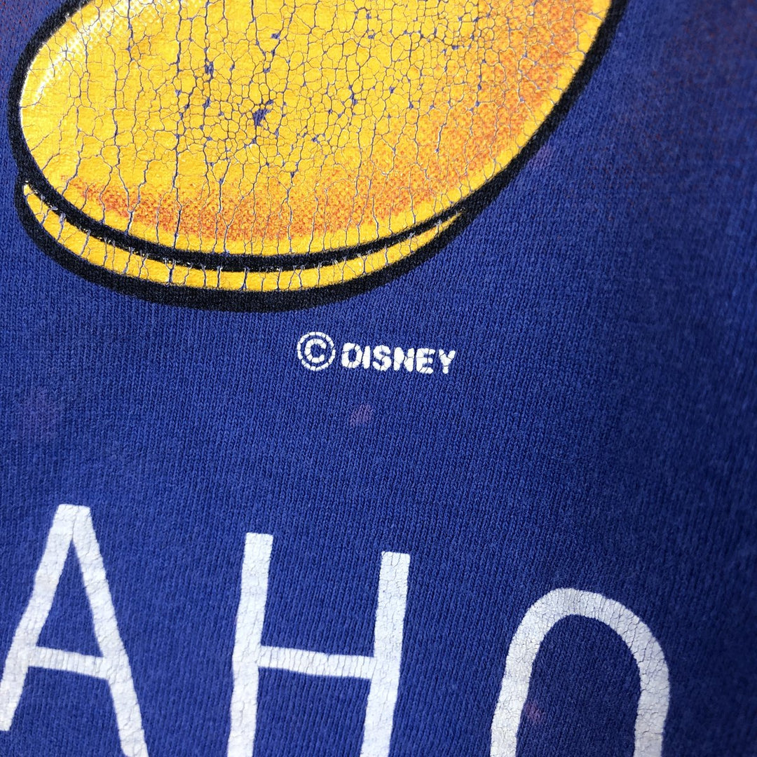 90'S Disney Mickey Mouse character print T-shirt, men's size XL equivalent, vintage. cotton blue type Vintage Second Hand
